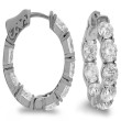 18K White Gold 8.30CTW HSI Hoop Earrings