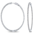 18K White Gold 7Ct Diamond GSI1 Hoop Earrings