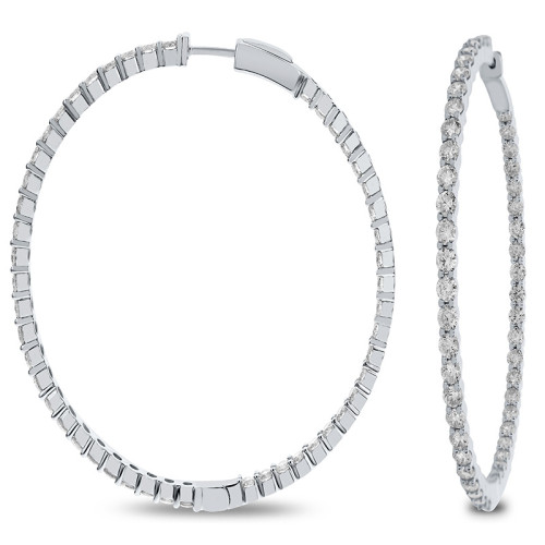 18K White Gold 7Ct Diamond GSI1 Hoop Earrings itemprop=