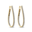 18K Yellow Gold 2CTW Inout Hoop Earrings Oval