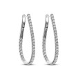 18K White Gold 2CTW Inout Hoop Earrings Oval