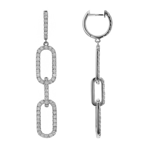 18K White Gold 2.03CTW Link Diamond Earrings itemprop=