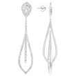 18K White Gold 4.25CTW Dbl Pear Dangle Earrings