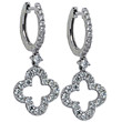 18K White Gold 1.12D Dangle Quatrfl Earrings