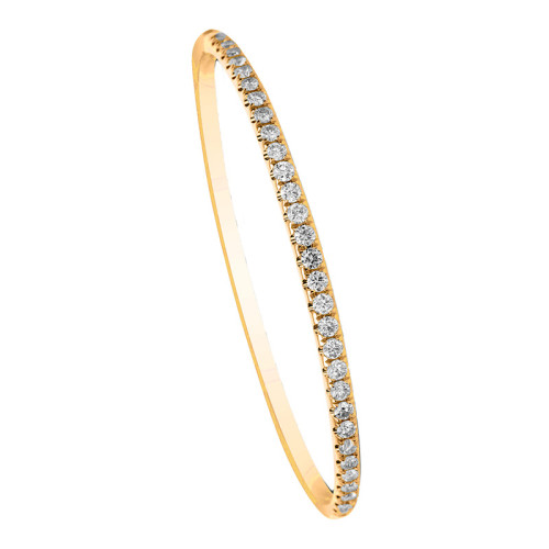 18K Yellow Gold 2CTW Diamond Bangle Bracelet itemprop=