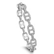 18K White Gold 3CTW Link Bangle Bracelet