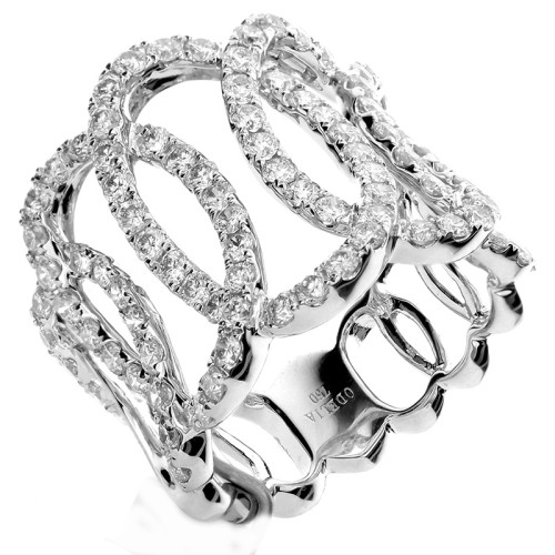 18K White Gold 2.20D Oval Link Ring itemprop=