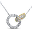 18K White Gold 1CTW Pv Circle Dngl Necklace