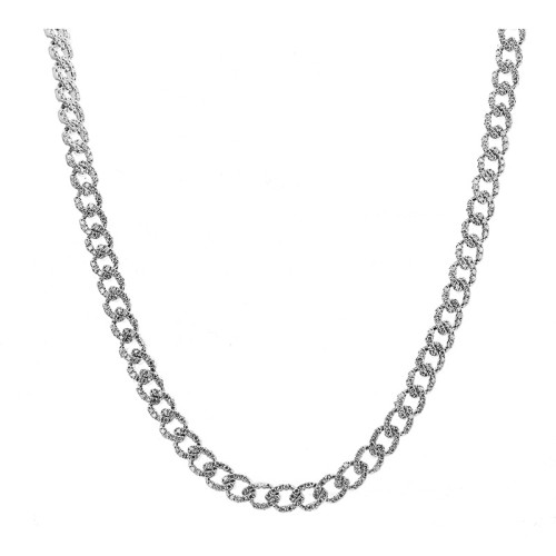 18K White Gold 4.75CTW Cuban Necklace itemprop=