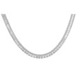 18K White Gold 19.50CTW Bg Round Necklace 17