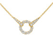 18K Yellow Gold 1CTW Circle Ring Necklace