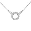 18K White Gold 1CTW  Circle Ring Necklace