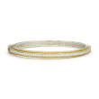 Sterling Silver and 18K Yellow Gold .59D Bar Bangle