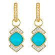 18K Yellow Gold Diamond Turquoise Ec