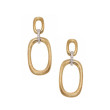 14K Yellow Gold .15D Rectangle Dangle Earrings Satin