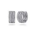 925 Sterling Silver 15mm White Sapphire Hampton Huggie Earrings