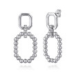 925 Sterling Silver Octagon White Sapphire Bujukan Stud Drop Earrings