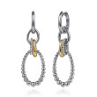 925 Sterling Silver and 14K Yellow Gold Bujukan White Sapphire Link Drop Earrings