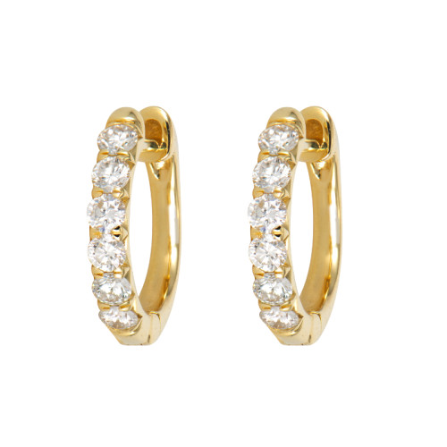 18K Yellow Gold .60D Hoop Earrings itemprop=