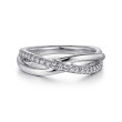 925 Sterling Silver White Sapphire Pavé Criss Cross Ring