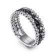 925 Sterling Silver Black Spinel Bujukan Easy Stackable Ladies Ring