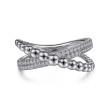 925 Sterling Silver White Sapphire Bujukan Criss Cross Ring