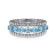 925 Sterling Silver Bujukan Swiss Blue Topaz Easy Stackable Ring