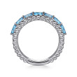 925 Sterling Silver Bujukan Swiss Blue Topaz Easy Stackable Ring