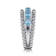 925 Sterling Silver Bujukan Swiss Blue Topaz Easy Stackable Ring