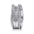 925 Sterling Silver White Sapphire Hampton Twisted Ladies Ring