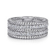 925 Sterling Silver White Sapphire Hampton Easy Stacklable Band Ladies Ring