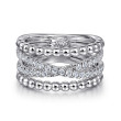 925 Sterling Silver White Sapphire Bujukan Criss Cross Ladies Ring