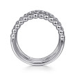 925 Sterling Silver White Sapphire Bujukan Criss Cross Ladies Ring