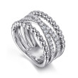 925 Sterling Silver White Sapphire Bujukan Criss Cross Ladies Ring