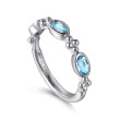 925 Sterling Silver Bujukan Blue Topaz Fashion Ladies Ring