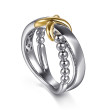 925 Sterling Silver and 14K Yellow Gold Bujukan Criss Cross Ring