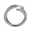 925 Sterling Silver and 14K Yellow Gold Bujukan Multiple Row Bypass Ring