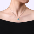 925 Sterling Silver Bujukan Swiss Blue Topaz Pendant Necklace