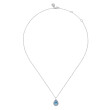 925 Sterling Silver Faceted Swiss Blue Topaz Teardrop Bujukan Necklace