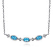 925 Sterling Silver Bujukan Blue Topaz Bar Necklace