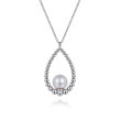 925 Sterling Silver Pearl Bujukan Teardrop Necklace