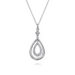 925 Sterling Silver White Sapphire Bujukan Teardrop Pendant Necklace