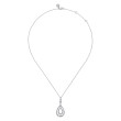 925 Sterling Silver White Sapphire Bujukan Teardrop Pendant Necklace