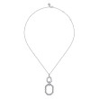 925 Sterling Silver Octagon White Sapphire Bujukan Drop Pendant Necklace