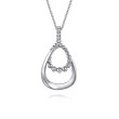 925 Sterling Silver White Sapphire Bujukan Teardrop Pendant Necklace