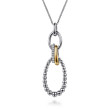 925 Sterling Silver and 14K Yellow Gold Bujukan White Sapphire Link Pendant Necklace