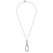 925 Sterling Silver and 14K Yellow Gold Bujukan White Sapphire Link Pendant Necklace