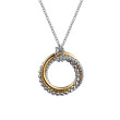 925 Sterling Silver and 14K Yellow Gold Bujukan Twisted Rope Multi Circle Pendant Necklace