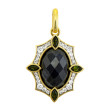 18K Yellow Gold Diamond Lbb Grn Tourmaline Pendant