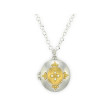 18K Yellow Gold and Sterling Silver .21D Quad Locket